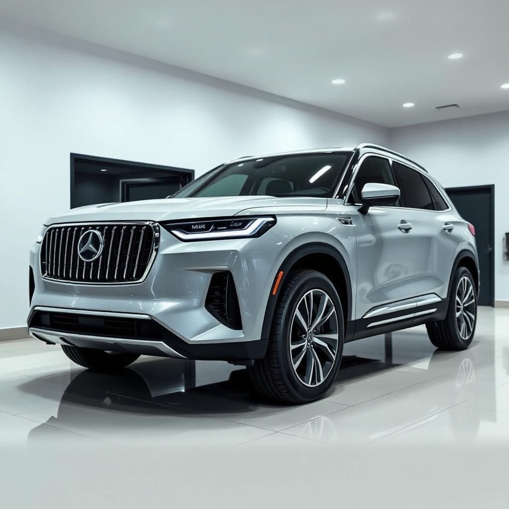 Premium SUV inside a luxury Tempe auto spa receiving full exterior protection