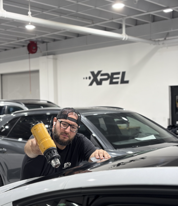 XPEL window film installation on Tesla