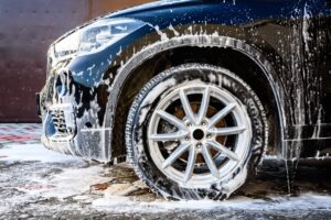 Paint correction process - car wash.